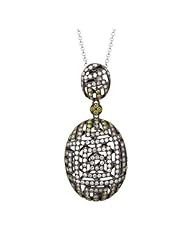 14K White Gold 1.1ct Mirror Ball Prong White and Yellow Diamond Necklace