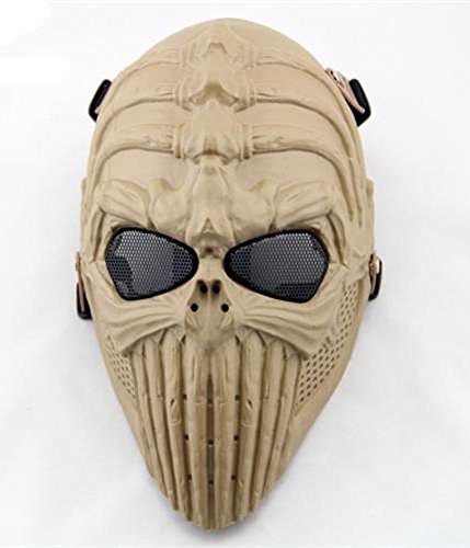 Halloween Horror Devil Headgear Ghost Rider Protective Helmet Cos(sand Color)