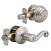 Kwikset 99910-038 Signatures Lido Lever SmartKey Combo Pack, Satin Nickel