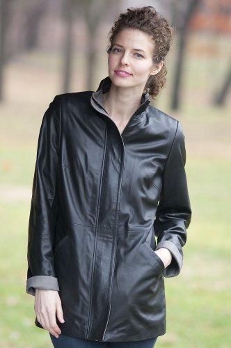 Womens Stacey Lambskin Leather Coat