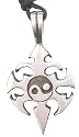 Cool Tribal Yin Yang Silver Tone Pewter Pendant Necklace