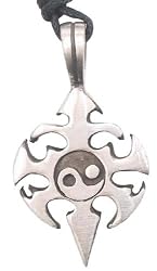 Cool Tribal Yin Yang Pewter Pendant Necklace