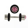 Stainless Steel Fake Plug with Pink CZ - 16g Wire - 6g Fake Plug - Sold as a Pair Stainless Steel Fake Plug with Pink CZ - 16g Wire - 6g Fake Plug - Sold as a Pair