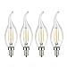 Mooncolour 2w LED Filament Candelabra Bulb,25-watt Equivalent,Warm White 2700k,Use in Chandeliers,Wall Sconces and Pendant Lighting,4 Pack