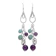 Made in Italy Majestic Earrings With 46.10ctw Amethysts, Chalcedonies and Cubic zirconia Crafted in 925 Sterling silver. Total item weight 22.7g Length 102mm