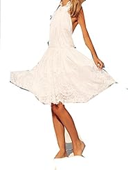 Sexy Summer Chiffon Knee Length Halter Floral Print Lace Bridesmaid Dress 