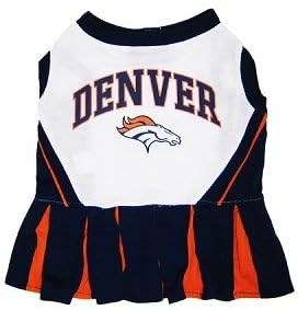 Denver Broncos Dog Cheer Leading Dress & Leash Set Size XS