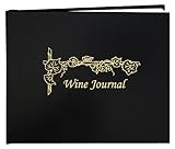 BookFactory® Wine Journal / Wine Log Book - Black Leather Cover - 72 Pages, Professional Grade - Hardbound, 8 7/8