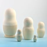Unpainted Blank Russian Nesting Doll 5pc./6