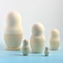Unpainted Blank Russian Nesting Doll 5pc./6"