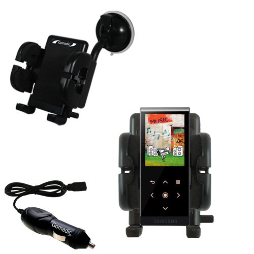 Samsung T10 Flexible Auto Windshield Holder with Car Charger - Uses Gomadic TipExchange