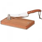 ProPassione Laguiole Bread Cutter, Bubinga handle, polished, knife l 29 cm, handle 15 cm, total l 44 cm, crumb collector, Dimensions: l 30.5 x w 17.5 x h 3.5 cm