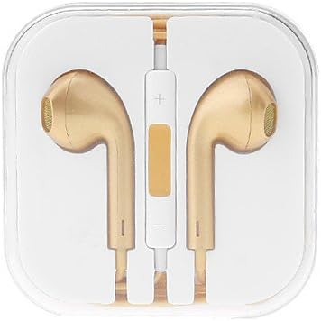 Gold Earbuds For Apple iPhone/iPod/iPad 3.5mm With Playback Buttons and Mic