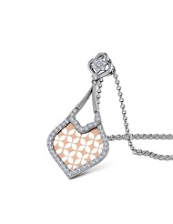 Diamond (0.5 Ct, IJ-SI), 18 Kt White & Rose Club Pendant