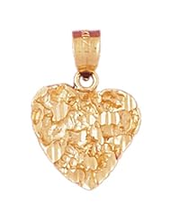 Dazzlers Solid 14k Gold Heart Charm Pendant Available in three colors from jewelsberry (weights: 2.3 grams only)