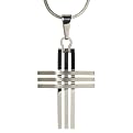 Men's Triple-Row Cross Pendant Necklace