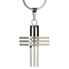 Men's Triple-Row Cross Pendant Necklace
