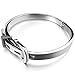 INBLUE Women's Stainless Steel Bracelet Bangle Cuff Silver Tone Belt Buckle
