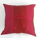 Decorative Two-Tone Cushion Cover - Scarlet