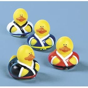 One Dozen (12) Karate Rubber Ducky Party Favors