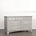Evolur Cheyenne and Santa Fe Double Dresser, Vintage Grey