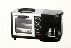 SLYTech E100P 3 in 1 Oven Toaster, Egg Frying & 2 to 4 Cups Coffeemaker Breakfast Maker