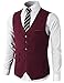 H2H Mens Formal Slim Fit Premium Business Dress Suit Button Down Vests