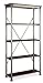Home Styles The Orleans Five Tier Multi-Function Vintage Fixed Reinforced Shelf Unit Crafted from Powder Coated Steel with Birch Wood and Warm Caramel Finished Shelf Tops, Levelers on Feet for added Stability