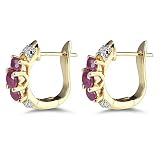 10k Yellow Gold Ruby and Diamond Earrings