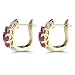 10k Yellow Gold Ruby and Diamond Earrings