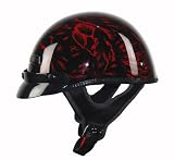 Vega XTS Red X-Large Half Helmet with Red Bonz Graphic