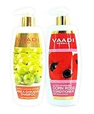 Amla with Shikakai and Reetha Shampoo and Corn Rose Conditioner - ★ Hair Fall and Damage Control Shampoo - ★ ALL Natural - ★ Paraben Free - ★ Sulfate Free - ★ Scalp Therapy - ★ Moisture Therapy - ★ Suitable for All Hair Types - Each Pack of 350ml - Each 11.8 Oz - Vaadi Herbals