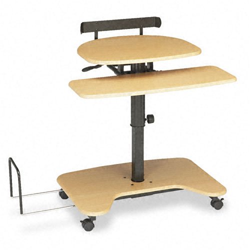BALT? Hi-Hi-Lo Adj Pneumatic Workstation 39-12 x 31-14 x 39-14 Teak Laminate Top