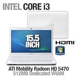 Sony VAIO VPCEB16FX/W Notebook PC – Intel Core i3-330M 2.13GHz, 4GB DDR3, 500GB HDD, Blu-Ray/DVDRW, 15.5″ Display, Windows 7 Home Premium 64-bit, White Sony VAIO VPCEB16FX/W Notebook PC – Intel Core i3-330M 2.13GHz, 4GB DDR3, 500GB HDD, Blu-Ray/DVDRW, 15.5″ Display, Windows 7 Home Premium 64-bit, White