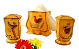 Review ACK  / NAPKIN HOLDER, SALT & PEPPER SHAKERS BAMBOO ROOSTER