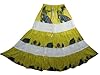 Long Maxi Skirt Yellow Floral Print Cotton Girly Bohemian Skirt