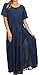Sakkas Hailey Cap Sleeve Caftan Long Embroidered Stonewashed Dress
