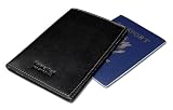 DataSafe Italian Leather Passport Wallet with RFID Security Feature (Black)