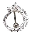 Dramatic Dragon Tail Steel Belly Ring Curved Barbell