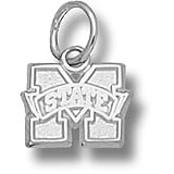 Mississippi State Univ M State 3/8 Pendant (Silver)