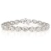 10k White Gold Oval Cut White Topaz Bracelet, 7"