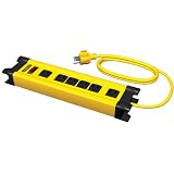 Stanley 31608 6-Outlet Metal Power Strip with 10-Foot Cord, Yellow