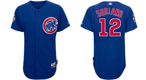 Chicago Cubs #12 Alfonso Soriano Blue 2011 MLB Authentic Jerseys Cool Base Jersey 48-56 Drop Shipping