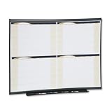 Quartet Prestige Total Erase Dry-Erase Four-Month Calendar, 4 x 3 Feet, Graphite Frame (4MCP43)