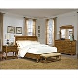 IMAGE OF Bundle-86 Kingston Sleigh Bedroom Set in Antique Oak (7 Pieces) Size: Eastern King