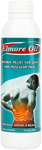 Elmore Oil - Australia's #1 Natural OTC Pain Relief Therapy - Chosen by Sufferers of Back Pain, Joint Pain, Hip Pain, Neck Pain, Sports Injuries, Tennis Elbow, Carpal Tunnel, Arthritis Rub, Muscle Aches &amp; Pains, Plantar Fasciitis, Sciatica, and other Ailments - 100% MONEY BACK GUARANTEE (250mL Super Saver)