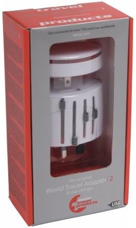 Universal Power Plug Adapter with 2 USB Charger Ports by Swiss travel products