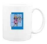 Mug with cable-way, ski, mountain, cable, runner, skier, railway, snow, rope-way