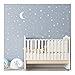 Moon and Stars Wall Decal Vinyl Sticker for Kids Boy Girls Baby Room Decoration Good Night Nursery Wall Decor Home House Bedroom Design YMX16 (White)