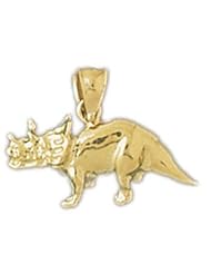 Dazzlers Solid 14 karats gold Dinosaur Charm Pendant Available in three colors from jewelsberry (weights: 1.4 grams only)